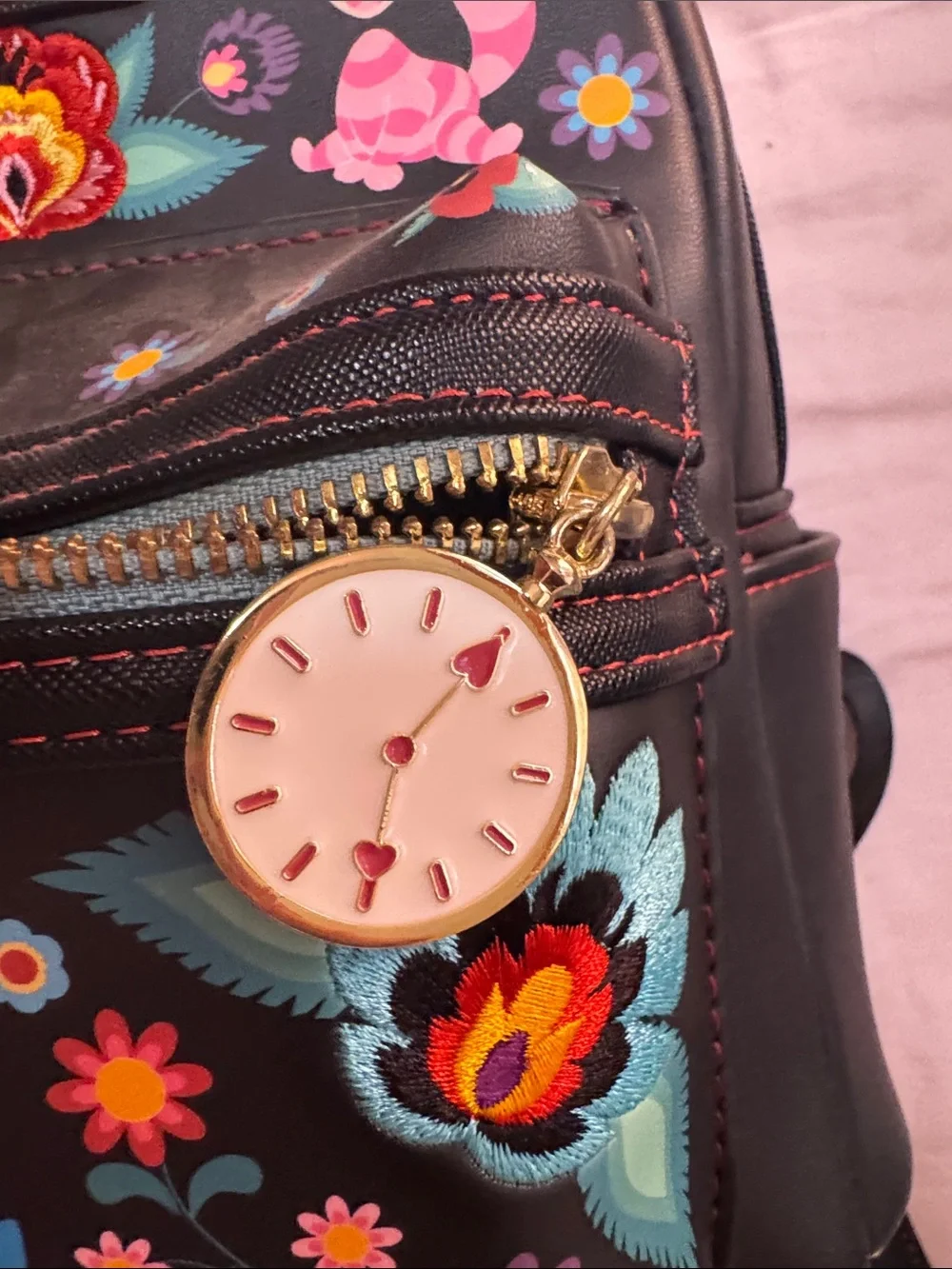 Loungefly Black Alice in Wonderland Floral Mini Backpack